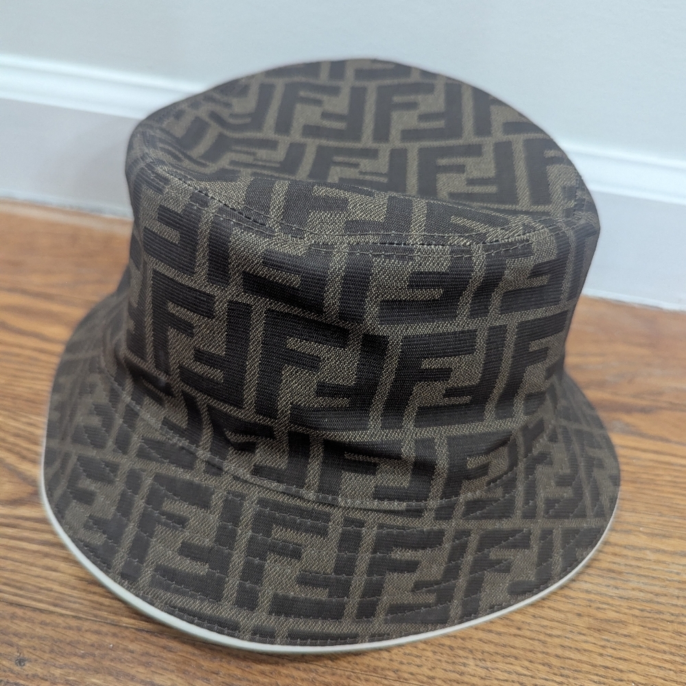 Fendi Brown and Black Bucket Hat
